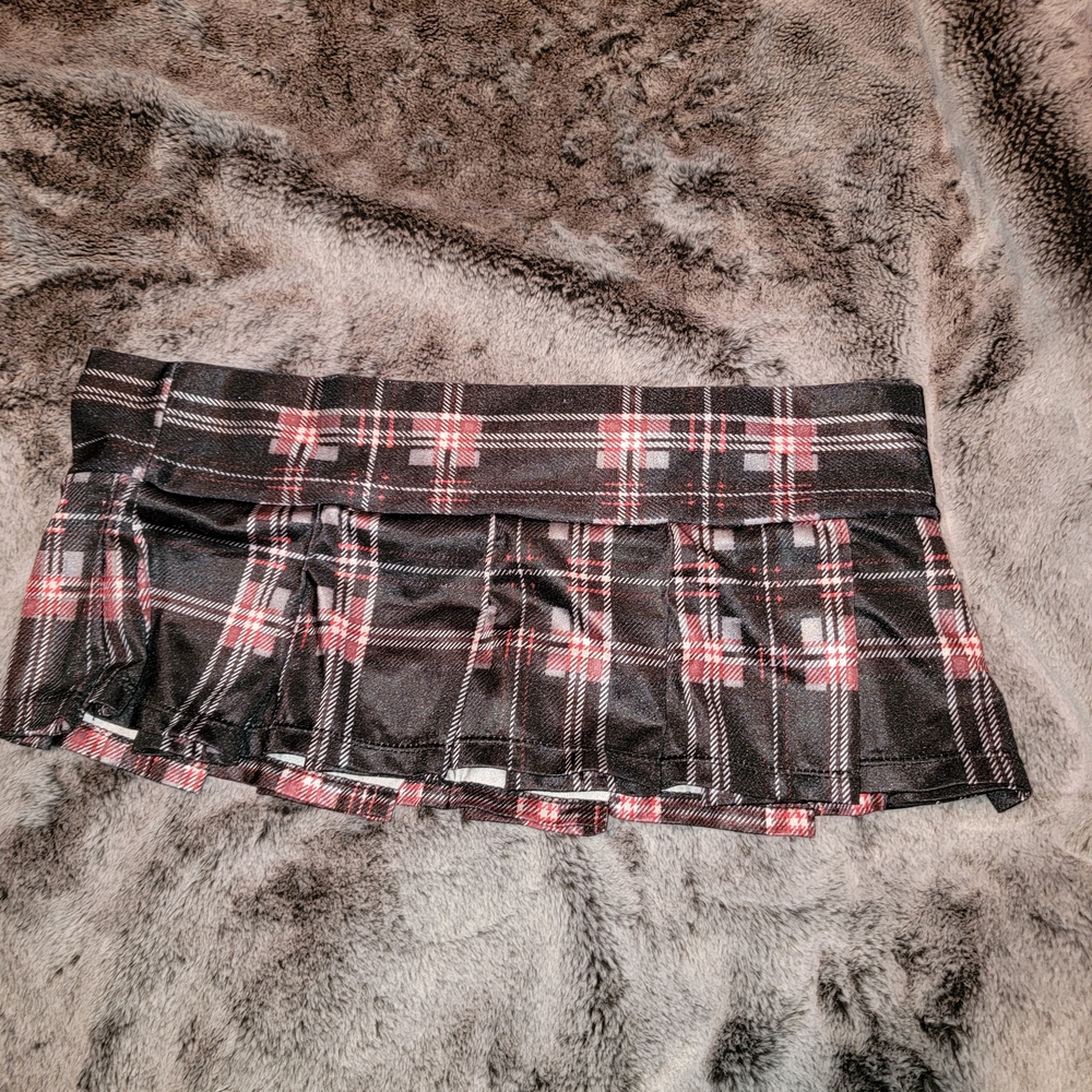 Plaid Black and Red Women's Skirt
